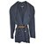 Chanel Jacke mit Mademoiselle Coco Chanel Knopf Blau Seide  ref.280178