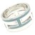 Ring Hermès Hermes Prata Movimento H Anel Azul Azul claro Metal  ref.280495