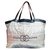 Shopper chanel airlines Silvery Navy blue Cotton Varnish  ref.280940