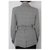Veste longue ceinturée Yves Saint Laurent Gris Blanc  - vue 3