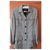 Veste longue ceinturée Yves Saint Laurent Gris Blanc  - vue 5