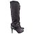 Botas Frida de ante gris con cadenas