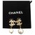 Chanel Aretes Dorado Damier ebene Metal  ref.282640