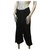 Autre Marque Fringed pants Black Polyester Triacetate  ref.282830