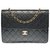 Timeless Chanel Classique Handtasche aus schwarzem gestepptem Lammfell, garniture en métal doré Leder  ref.284232