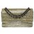 Superb Chanel Timeless Jumbo handbag in yellow and black patent leather, Garniture en métal argenté  ref.284484