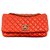 Timeless Chanel Red Quilted Iridescent Große Bubble Flap Bag LIMITED EDITION Rot Kalbähnliches Kalb  ref.285475