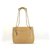 Chanel Gesteppte beige Goldketten-Einkaufstasche Weißgold  ref.286277