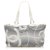 Chanel White Camellia Flower Beach Canvas Tote Bag Black Leather Cloth Pony-style calfskin Cloth  ref.286352