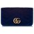 Bolso bandolera de terciopelo Gucci Super Mini GG Marmont azul Azul oscuro Paño  ref.286412