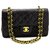 Chanel 2.55 lined flap 9" Chain Shoulder Bag Black Lambskin Leather  ref.296646
