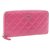 CHANEL Lamb Skin Matelasse Long Wallet Pink CC Auth th1120 Leather  ref.287804