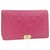 CHANEL Lamb Skin Matelasse Boy Long Portefeuille Chanel Rose CC Auth th1177 Cuir  ref.287831