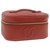 CHANEL Caviar Skin Leather Vanity Cosmetic Pouch Sac à main Red Auth 20804 Cuir Rouge  ref.287925