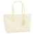 CHRISTIAN DIOR Canage Tote Bag Cuir PVC Blanc Auth rd1900 Toile  ref.287930