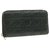 CHRISTIAN DIOR Lamb Skin Canage Charm Wallet Black Auth ki575 Leather  ref.288168