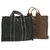Hermès Fourre Tout PM 2set Hand Bag Black Brown Cotton Canvas Auth 19726 Cloth  ref.288276