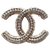 Chanel Broche CC plateado y pedrería Plata Metal  ref.288294