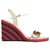 Gucci Damen Espadrille Sandale mit gefüttertem G. Weiß Rot Blau Leder  ref.288302