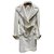 Vintage wool coat from Versace Cream Leather Wood Angora  ref.288394