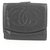 Chanel Portafoglio quadrato nero con grande logo Cc Caviar portamonete  ref.288519