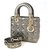 Dior Christian Christian Lady Cannage Womens handbag 18-MA-1210 metallic gray x gold hardware Leather  ref.288897