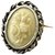 Vintage Very old brooch (Approximately 1900)in Sterling Silver and the stone of a petrifying fountain Eggshell  ref.289031