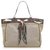 Gucci Brown Positano Scarf Canvas Tote Bag Beige Dark brown Leather Cloth Pony-style calfskin Cloth  ref.289158