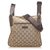 Gucci Brown GG Canvas Crossbody Bag Beige Dark brown Leather Cloth Pony-style calfskin Cloth  ref.289174