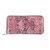 MCM Armour Visetos Monogram Studded Python Print Zip Around Wallet Pink Coated Canvas Clutch  ref.289887