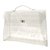 Sacoche Hermès Kelly Clear Souvenir De L'exposition en vinyle blanc  ref.289933