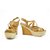 Miu Miu Tan Leather Jute Wedge Heel Sandal Platform Shoes Espadrilles SZ 41 Brown  ref.290442
