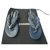 Sandalias de dedo de cuero azul marino muy buen estado T de CHANEL40 ESO  ref.290944