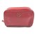 Chanel Red Leather Button Line Cosmetic Case Make Up Pouch  ref.293470