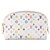 Louis Vuitton Spiel auf weißen mehrfarbigen Blanc Kosmetikbeutel Runde Toilettenartikel Leder  ref.293652