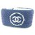 Chanel Dunkelblaues Armband Schweißarmband Manschette Armreif CC Logo  ref.293713