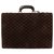 Céline Brown Suede Macadam Monogram Attache Hard Briefcase Trunk Leather  ref.293715