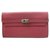 Hermès Pochette portefeuille à rabat Kelly Classic en cuir rose Chevre 861rl895  ref.293725