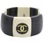 Chanel 96p Coco Button CC Wide Bangle Bracelet Cuff Black X Ivory  ref.294310
