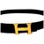 Hermès Black x Gold 18Kit cintura reversibile con logo H mm Nero D'oro Oro bianco  ref.294367