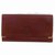 Cartier Burgundy Bordeaux Leather Flap Clutch Pochette Envelope Metal  ref.294458