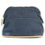 Hermès Navy Toile Bolide Cosmetic Pouch Make Up Case Leather  ref.294511