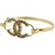Chanel 02p Bracelet manchette en cristal CC doré Or blanc  ref.294522