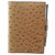 Petit agenda Hermès en cuir d'autruche marron avec stylo Dupont  ref.294637