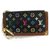 Louis Vuitton Black Monogram Multicolor Key Pouch Pochette Cles Keychain Multiple colors Leather  ref.294675