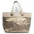 Chanel Gold Biarritz gesteppte Einkaufstasche Weißgold  ref.294757