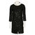Rare Robe noire à sequins en tweed fantaisie Chanel, a / w 2017. Soie Laine Satin Écru  ref.295323