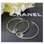 Brincos de argola maciça Chanel Crystal Moon Star CC Dourado Metal  ref.296525