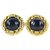 Chanel 2 3 Brincos de pedra acolchoada série ouro x azul marinho Ouro branco  ref.297366