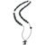 Chanel 05P Collar CC de Perla Negra con Detalle de Flor  ref.297413